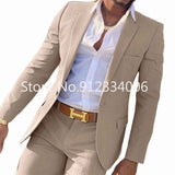 Beige Men's Suit Wedding | Men's Clothing Wedding | Groomsmen Suits