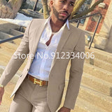 Beige Men's Suit Wedding | Men's Clothing Wedding | Groomsmen Suits