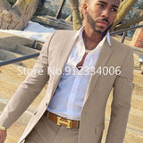 Beige Men's Suit Wedding | Men's Clothing Wedding | Groomsmen Suits