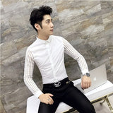 Black White Patchwork Dress Men Shirt | Black White Tuxedo Shirt -