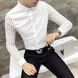 Black White Patchwork Dress Men Shirt | Black White Tuxedo Shirt -