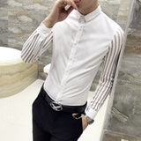 Black White Patchwork Dress Men Shirt | Black White Tuxedo Shirt -