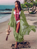 Women Swimsuit Cover Up Sleeve Kaftan Beach Tunic Dress Robe De