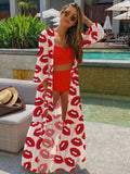 Women Swimsuit Cover Up Sleeve Kaftan Beach Tunic Dress Robe De