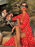 Women Swimsuit Cover Up Sleeve Kaftan Beach Tunic Dress Robe De