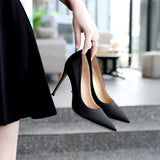 Black High Heels Shoes For Women Stilettos 10cm Sexy Shallow Mouth