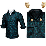 Men Long Sleeve Paisley Dress Shirt | Flower Shirt Men Long Sleeves -