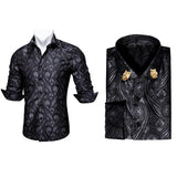 Men Long Sleeve Paisley Dress Shirt | Flower Shirt Men Long Sleeves -