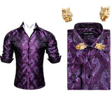 Men Long Sleeve Paisley Dress Shirt | Flower Shirt Men Long Sleeves -