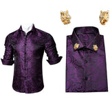 Men Long Sleeve Paisley Dress Shirt | Flower Shirt Men Long Sleeves -