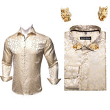 Men Long Sleeve Paisley Dress Shirt | Flower Shirt Men Long Sleeves -