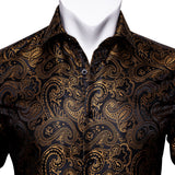 Men Long Sleeve Paisley Dress Shirt | Flower Shirt Men Long Sleeves -