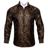 Men Long Sleeve Paisley Dress Shirt | Flower Shirt Men Long Sleeves -