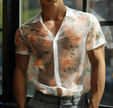 Transparent New Men's Floral Printed Shirts