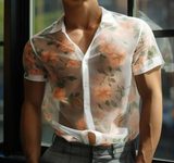 Transparent New Men's Floral Printed Shirts