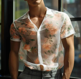 Transparent New Men's Floral Printed Shirts