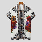Vintage Button Shirt Men | Mens Clothing Vacations | Men Short Sleeves