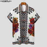 Vintage Button Shirt Men | Mens Clothing Vacations | Men Short Sleeves