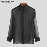 Black Transparent Shirt Men | Mens Stylish Button Shirts | Men's