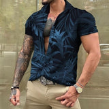 Men Hawaiian Summer Shirts Las Vegas Short Sleeve Tops Coconut Graphic