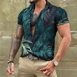 Men Hawaiian Summer Shirts Las Vegas Short Sleeve Tops Coconut Graphic