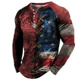 V-neck Cotton T-shirt Long Sleeves | Men's Long Sleeve Cotton T-shirt