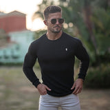 Men's Long Sleeve T-shirt Fashion Men Clothing Vertical Stripe Sports