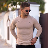 Men's Long Sleeve T-shirt Fashion Men Clothing Vertical Stripe Sports