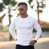 Men's Long Sleeve T-shirt Fashion Men Clothing Vertical Stripe Sports