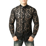 Sexy Mens See Lace Shirt | Men Transparent Sleeve Shirt | Men Lace