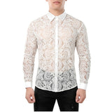 Sexy Mens See Lace Shirt | Men Transparent Sleeve Shirt | Men Lace