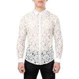 Sexy Mens See Lace Shirt | Men Transparent Sleeve Shirt | Men Lace