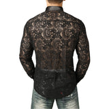 Sexy Mens See Lace Shirt | Men Transparent Sleeve Shirt | Men Lace