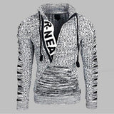 New Autumn Winter Men's Hooded Sweaters Warm Slim High Neck