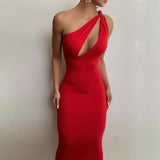 One-shoulder Hollow Women Dress