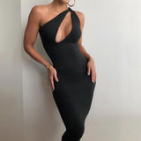 One-shoulder Hollow Women Dress