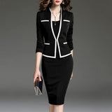 Two piece set pockets 3/4 Sleeve Office