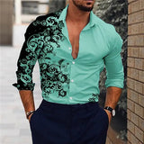 Design Men's Long Sleeve Shirts Trend Ethnic Style Men's