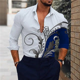 Design Men's Long Sleeve Shirts Trend Ethnic Style Men's