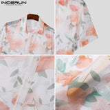 Transparent New Men's Floral Printed Shirts