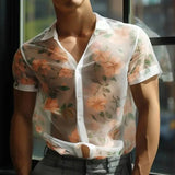 Transparent New Men's Floral Printed Shirts