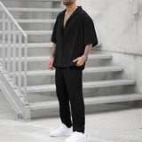 Summer Men Two Piece Suits Men's Clothing Casual Short Sleeve