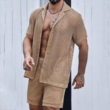 Summer See-through Men's Shirt Suit Men's Clothing Men's Sexy Cut-out