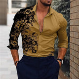 Design Men's Long Sleeve Shirts Trend Ethnic Style Men's