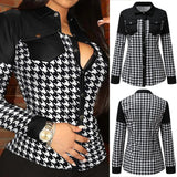 Fashion Women Shirts Spring Lapel Long-sleeved Button Cardigan Tops