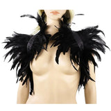 Natural Feather Shrug Shawl Women Feather Shoulder Wrap Cape Victorian