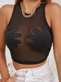 Sleeveless Sexy Tank Top Women Clothing See Through Y2k Accessories