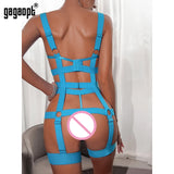 Gagaopt Bandage Lace Bodysuit One Piece Transparent Lace Body Push Up