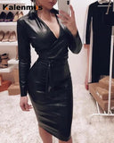 Elegant Women's PU Dress Sexy