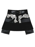 Cowgirl High Waist  Black Beading Bling Rhinestones Shorts